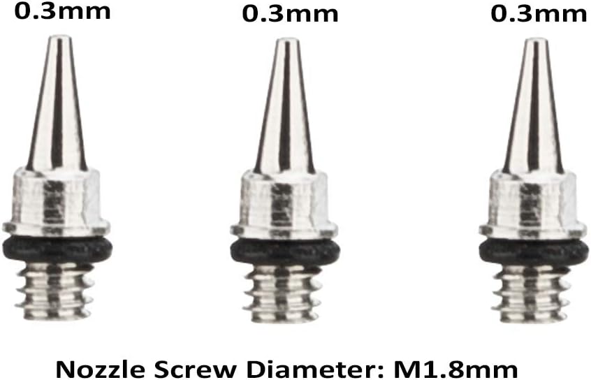 3PCS 0.3mm Airbrush Nozzle and Needles Replacement Parts for Airbrush Spray Gun