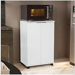 Balcão Pratic para Cozinha Microondas, Multiuso 2 portas - Cores (Branco)