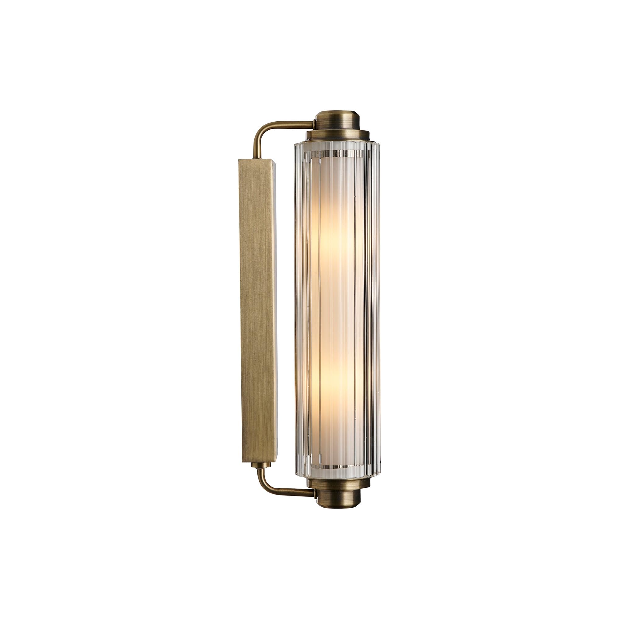 Nordlux Nimal Double Wandleuchte Messing – E14 Fassung, 2x max. 25W, IP44, Art-Deco Design, ideal für Badezimmer & Flur