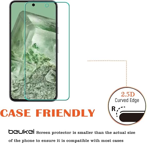 (4 Pack) Designed for Google Pixel 8A 5G Screen Protector Tempered Glass,Touch Sensitive,Case Friendly, 9H Hardness
