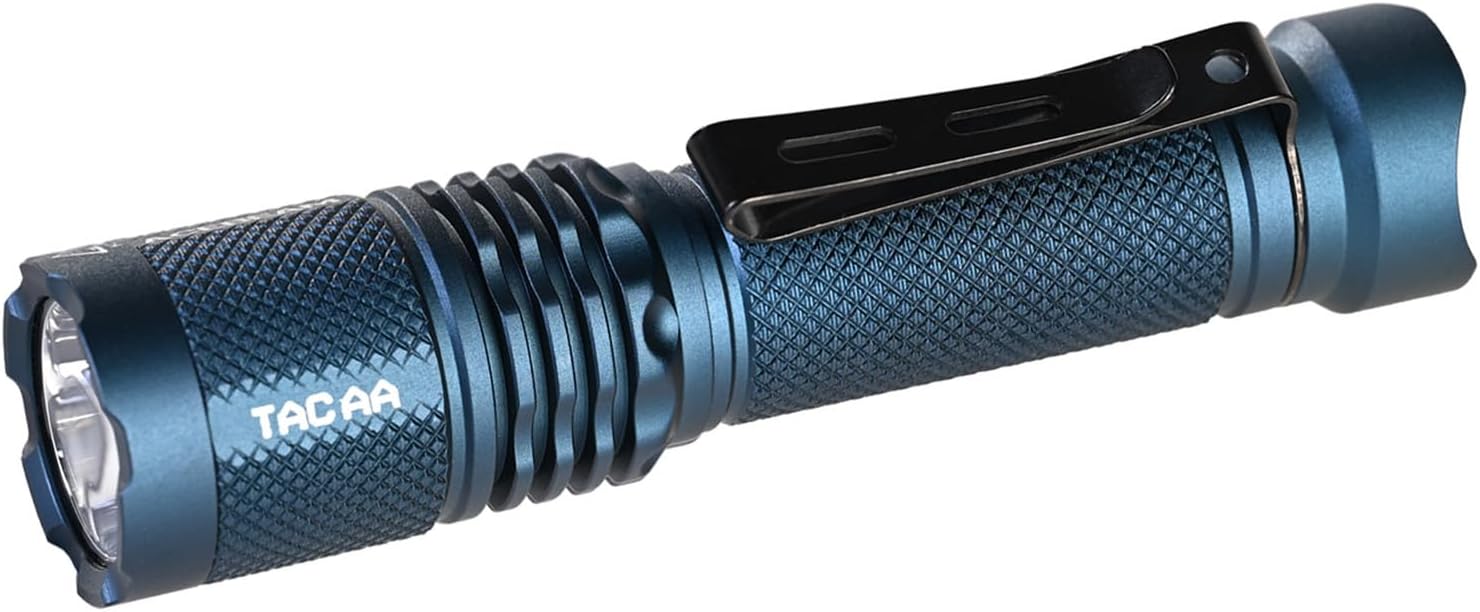 TAC AA 2.0 Longest-Range AA Flashlight 360 Meters, 900 High Lumens Tactical EDC Flashlight Rechargeable, 6 Modes Pocket LED Super Bright Small Mini Flashlight for Camping, Home(SFT-25R HI)