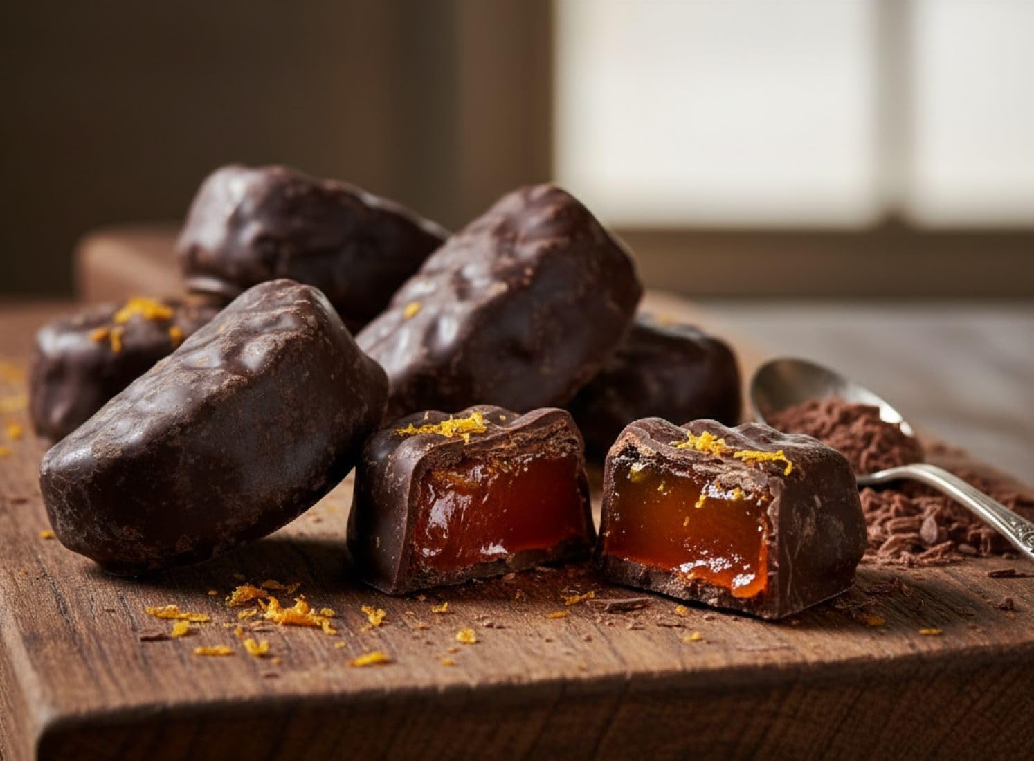 SweetGourmet Dark Chocolate Covered Orange Jelly Slices, Bulk Citrus Candy Unwrapped, 2 Pound