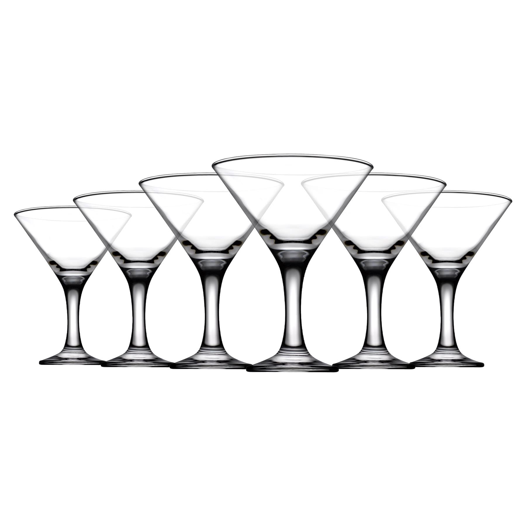Pasabahce Transparent Bistro 6 Piece Martini Cocktail Drinking Glass Glasses Glassware Set