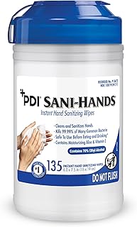 PDI SaniHands ALC Antimicrobial Alcohol Gel Hand Wipe, 135 Per Canister