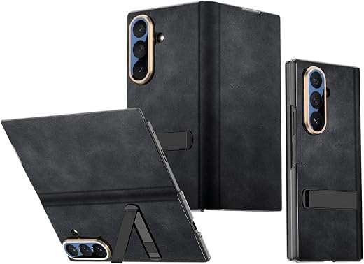 Midkart Leather Flip Cover Compatible with Samsung Galaxy Z Fold 7 Kickstand Hinge Protection Magnetic Closing Ultra-Thin ...