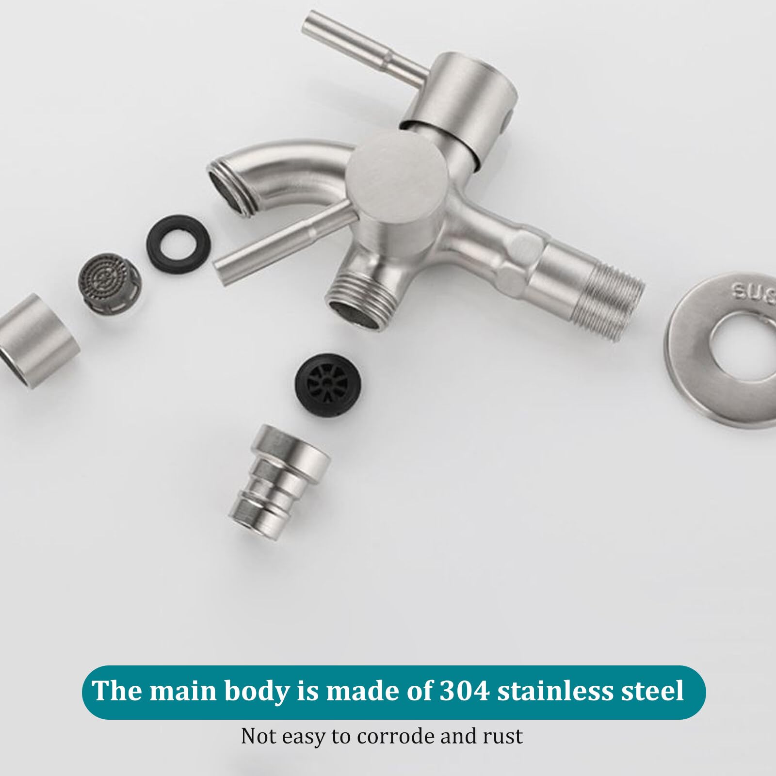 Double Outlet Garden Outdoor-Tap Valve Faucet 1/2 X 3/4 X 3/4 For BSP - Foto 7