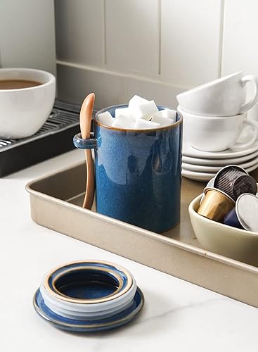 Miniatura 2 de LE TAUCI Azucarero con tapa y cuchara, recipiente de sal de cerámica, tarro de azúcar pequeño para cocina, barra de café, encimera, 12 onzas, juego