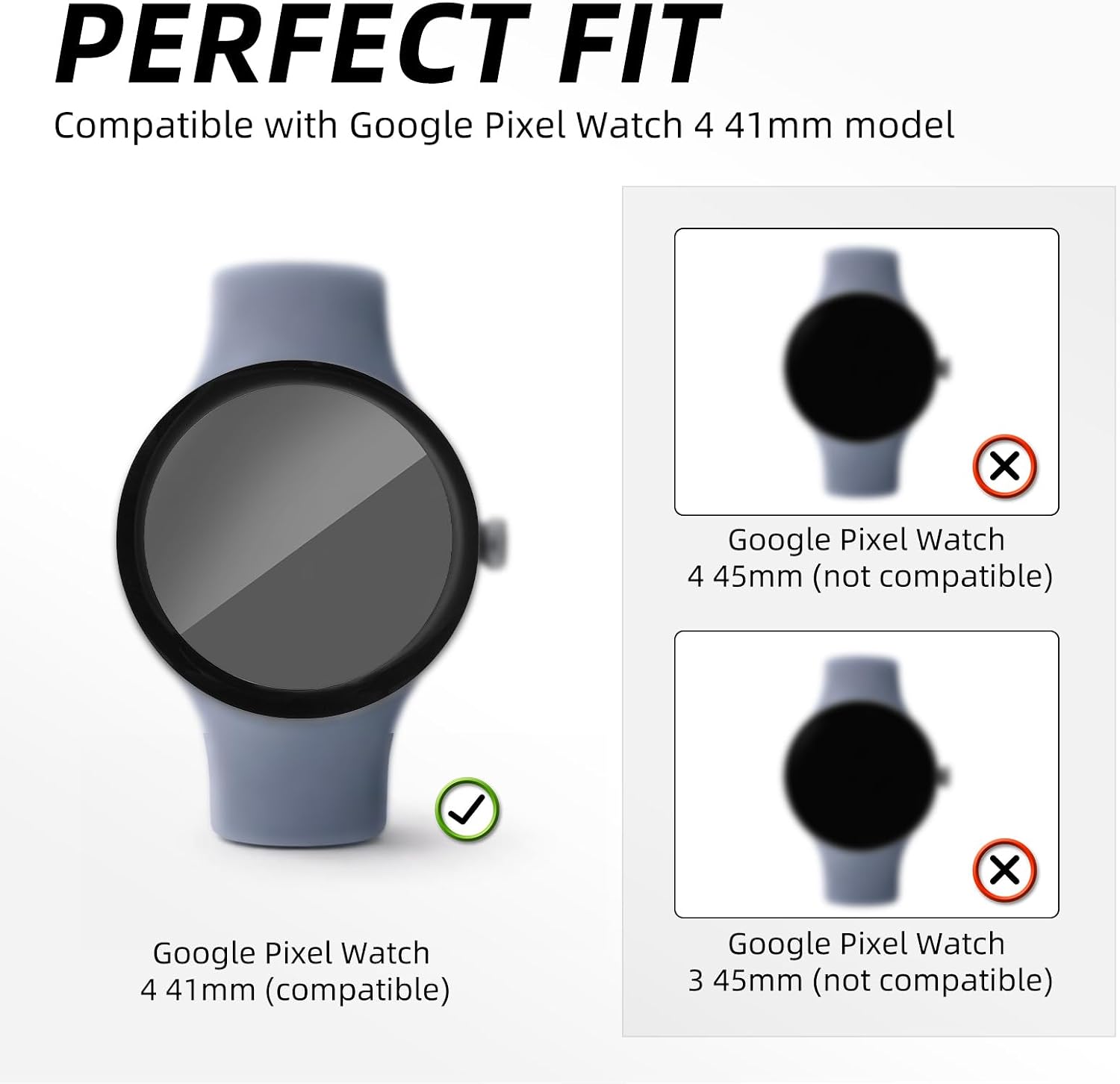 3pcs Watch Charging Adapter for Google Pixel Watch 4 41mm, Silicone Case-Friendly Magnetic Connector Charger Assistant with 2 Screen Protectors + 2 Alcohol Wipes + 2 Dust Stickers image 3