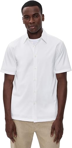 Theory Men's Irving Short Sleeve Shirt, White, XL