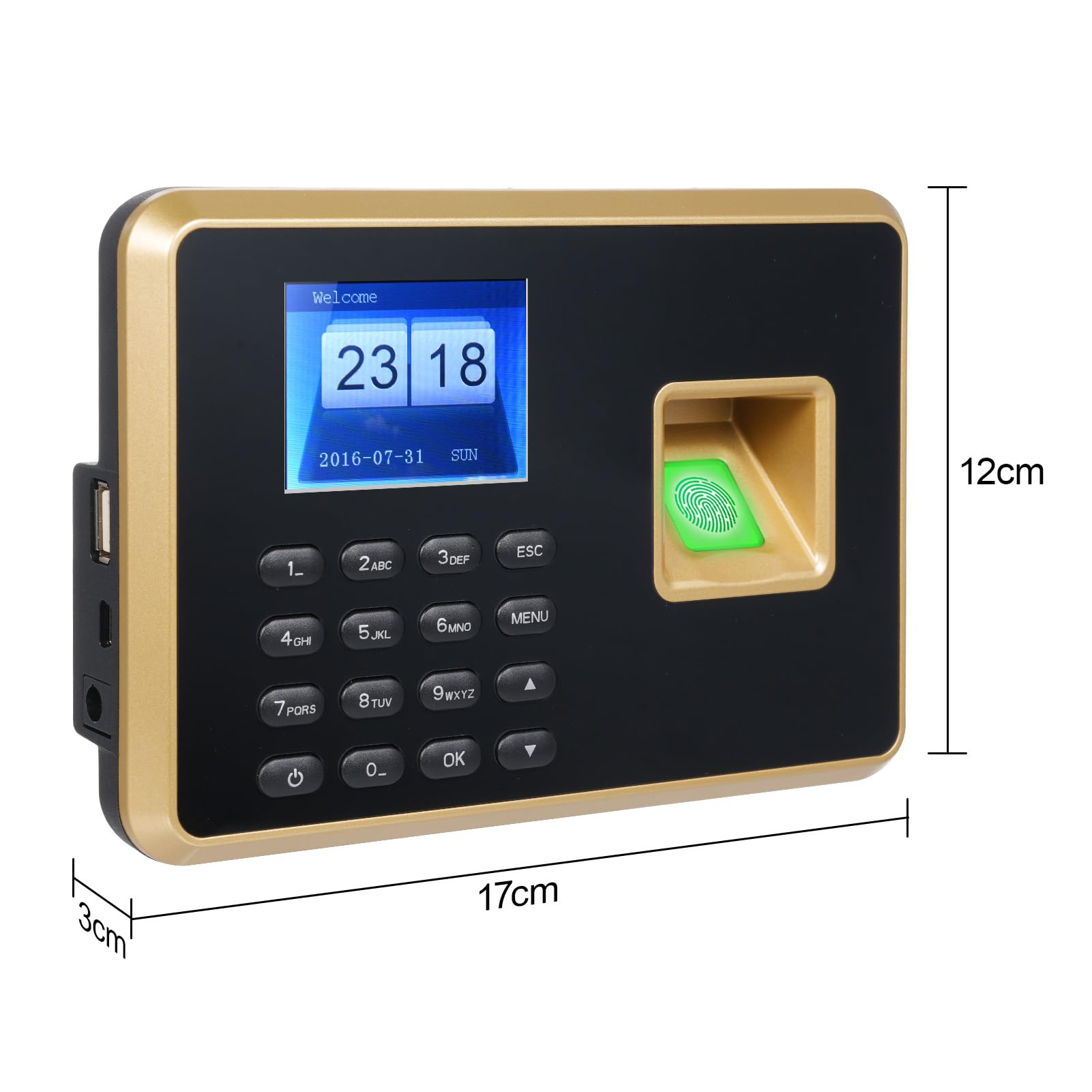 Bisofice A2 Rilevatore Presenze Dipendenti con Scansione impronte digitali e RFID Password, Timbratrice Presenze Prompt Vocale, Timbracartellini Display da 2,4", Italiano