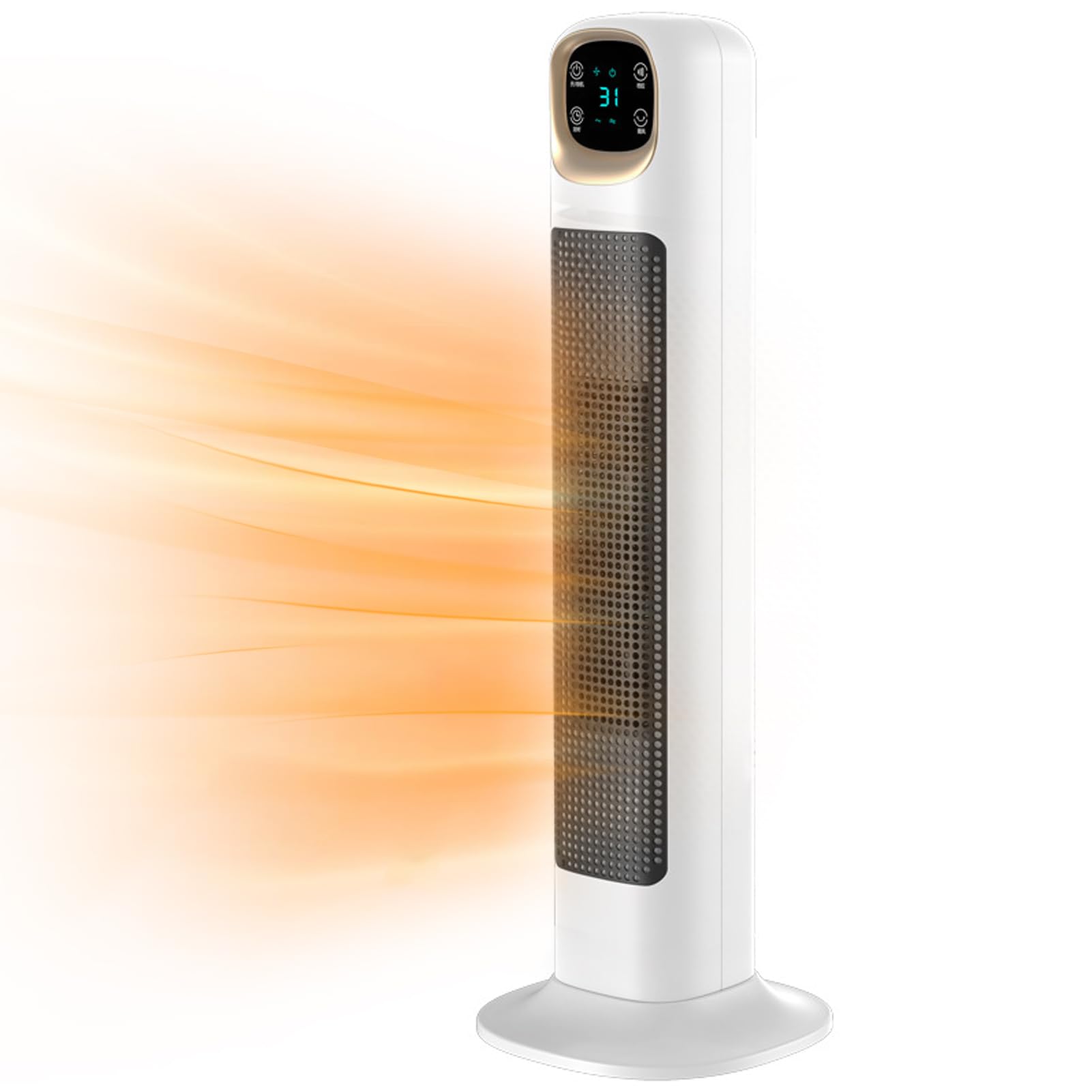 INGUNAR Space Heater Indoor,Vertical Heater, PTC Electric Heater, 60°Oscillating, 3Modes, Timer, 2000W Portable Heater for Indoor Use, White,Fast Safety Room Heater for Bedroom Office