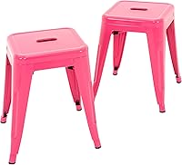 Vista 34 de Brage Living Juego de 2 taburetes industriales de metal de 18 pulgadas, taburetes cortos apilables para aula, sillas de comedor de metal sin espalda