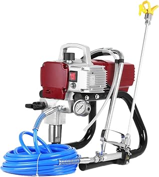 Pro Airless Wall Paint Sprayer,Electric Sprayer Gun Kit,with 50cm Extension Pole,High Pressure Pipe and Pressure Gage,Flow Regulation,for Indoor and Outdoor Wall Spraying