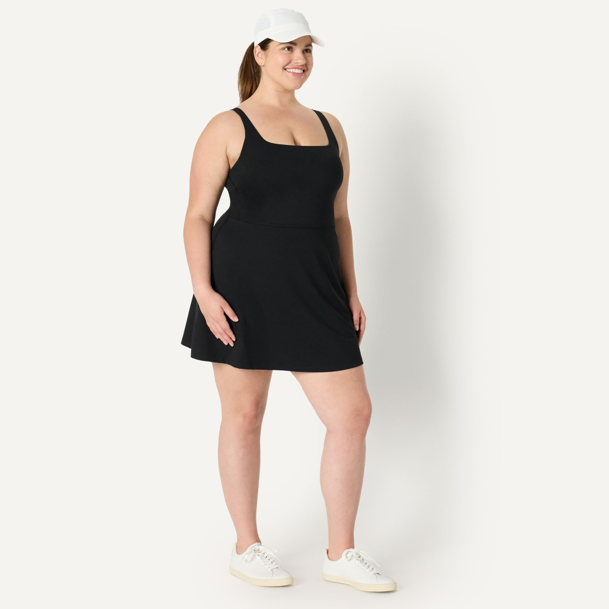 Amazon Essentials Damen Sportliches Anschmiegsames FormFlex-Tenniskleid, Lang