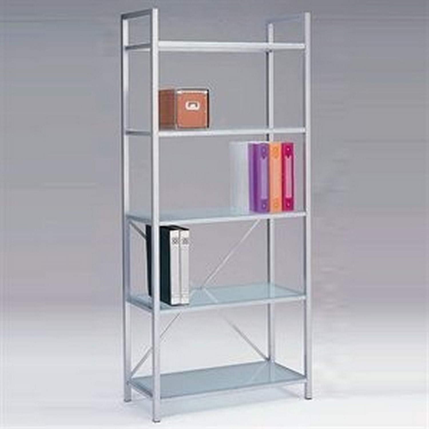 New Spec 5 Shelf Bookshelf w Metal Frame 387744