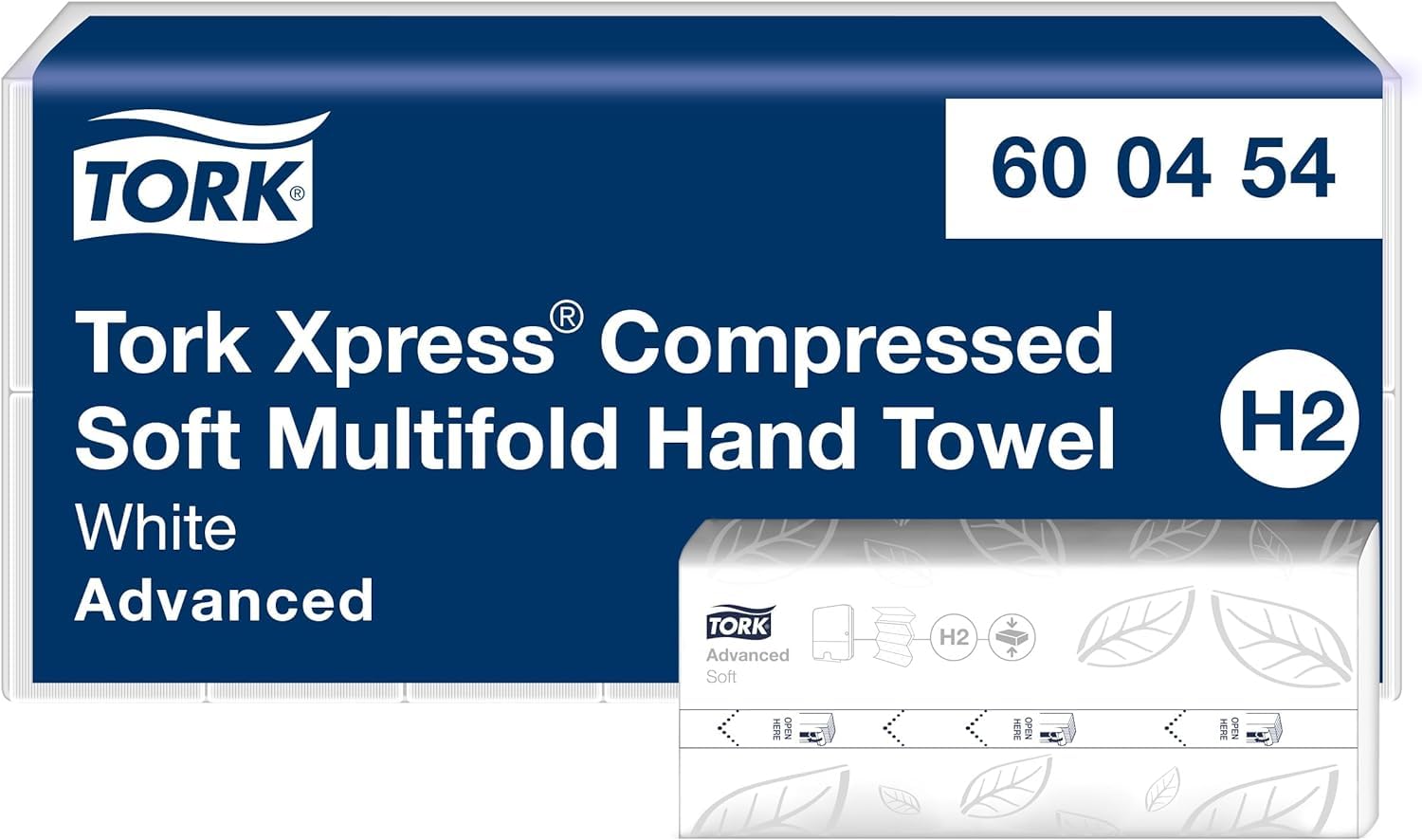 Tork Xpress Compressed Soft Multifold Hand Towels Blanc H2, Advanced, 2-ply, M-fold, Large, 6 x 200 Feuilles, 600454