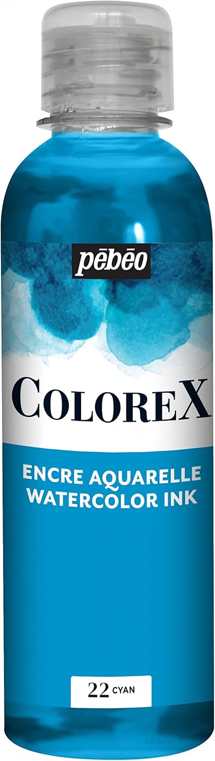 Pébéo - Colorex Ink 250 ML Sepia - Colorex Watercolour Ink Pébéo - Velvet Effect Ink Colour - Multi-Tool Drawing Ink All Supports - 250 ML - Sepia