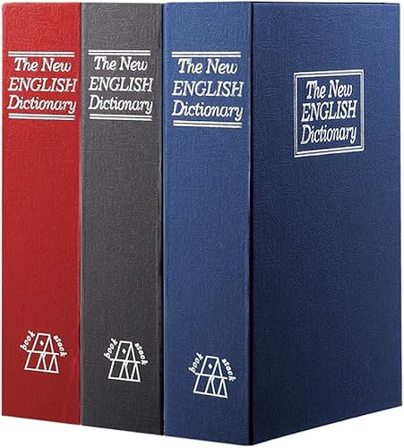 Miniatura 5 de Caja fuerte con forma de libro y cerradura con llave  Jssmst Caja de seguridad desapercibida con forma de diccionario para el hogar, caja de