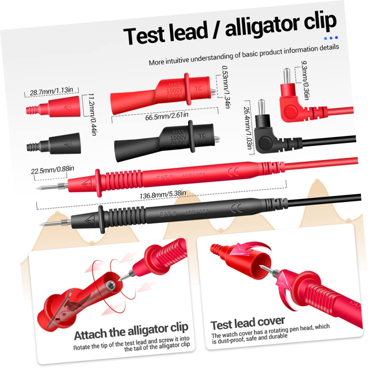 GARVALON LCD Insulation Resistance Tester Output Professional Megohmmeter with Backlight Protective Sleeve for Electrical Testing