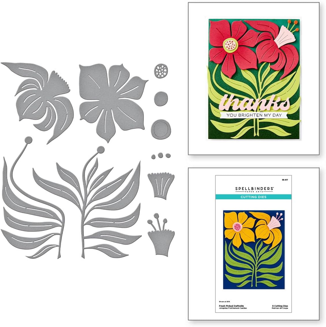 Spellbinders S5-617 Fresh Picked Daffodils Etched Dies from The Fresh Picked Collection