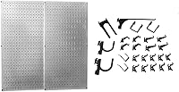 Vista 27 de Wall Control 30-P-3232B Paquete de tableros perforados de metal negro – (2) tableros perforados negros de 32 pulgadas de alto x 16 pulgadas de ancho