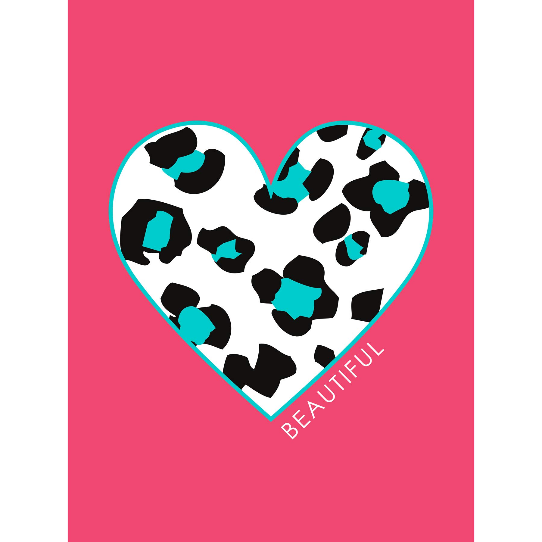 Wee Blue Coo Pink Teal Leopard Beautiful Large Art Print Poster Wall Decor