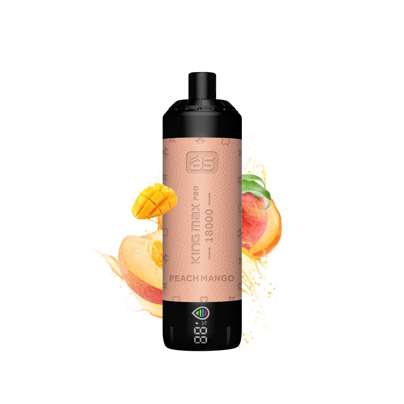 【18,000回】Stiik Max Pro 電子タバコ ベイプ 使い捨て 18,000回吸引可能 シーシャ 持ち運び vape 爆煙 サポート禁煙パイポ 濃厚フレーバー ニコチンフリー タールなし (ピーチマンゴー)