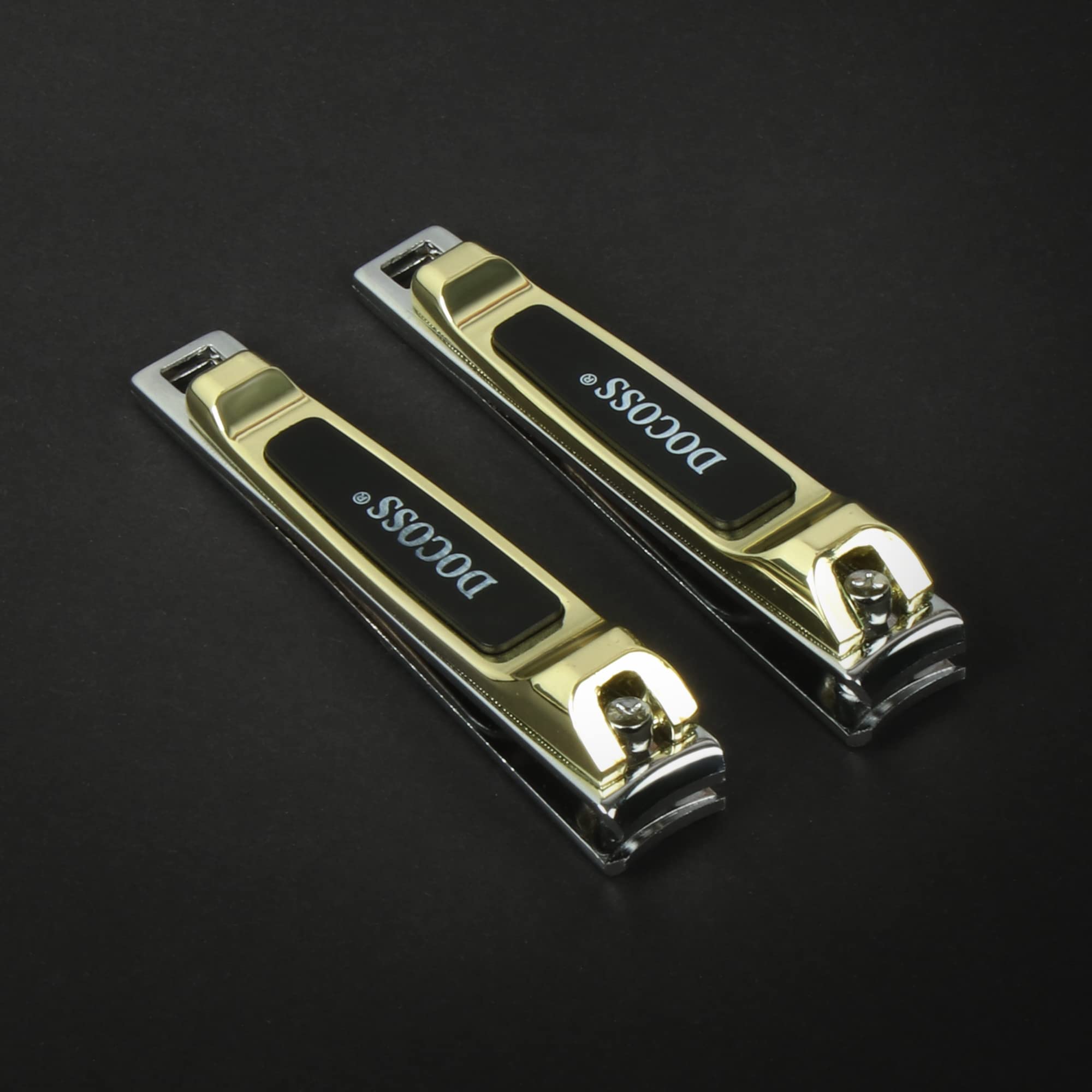 DOCOSSPack Of 2-Quality Gold Nail Clippers Antique Nail Cutter Set Kit Fingernail Toe Nails Cutter With Filer For Man And Women