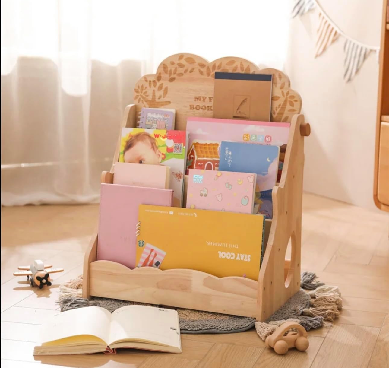 Wooden Montessori Bookcase for Kids Furniture