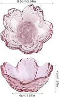 Vista 2 de Juego de 4 platos de salsa Sakura, platos de aperitivo de cristal con flor de cerezo rosa, cuencos de inmersión, platos de degustación, platos