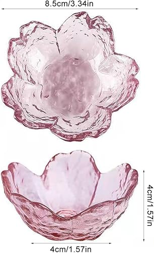 Miniatura 2 de Juego de 4 platos de salsa Sakura, platos de aperitivo de cristal con flor de cerezo rosa, cuencos de inmersión, platos de degustación, platos para