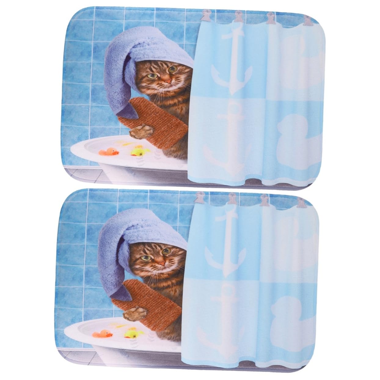 2 pièces tapis motif chat décoratif et confortable pour sol de maison
