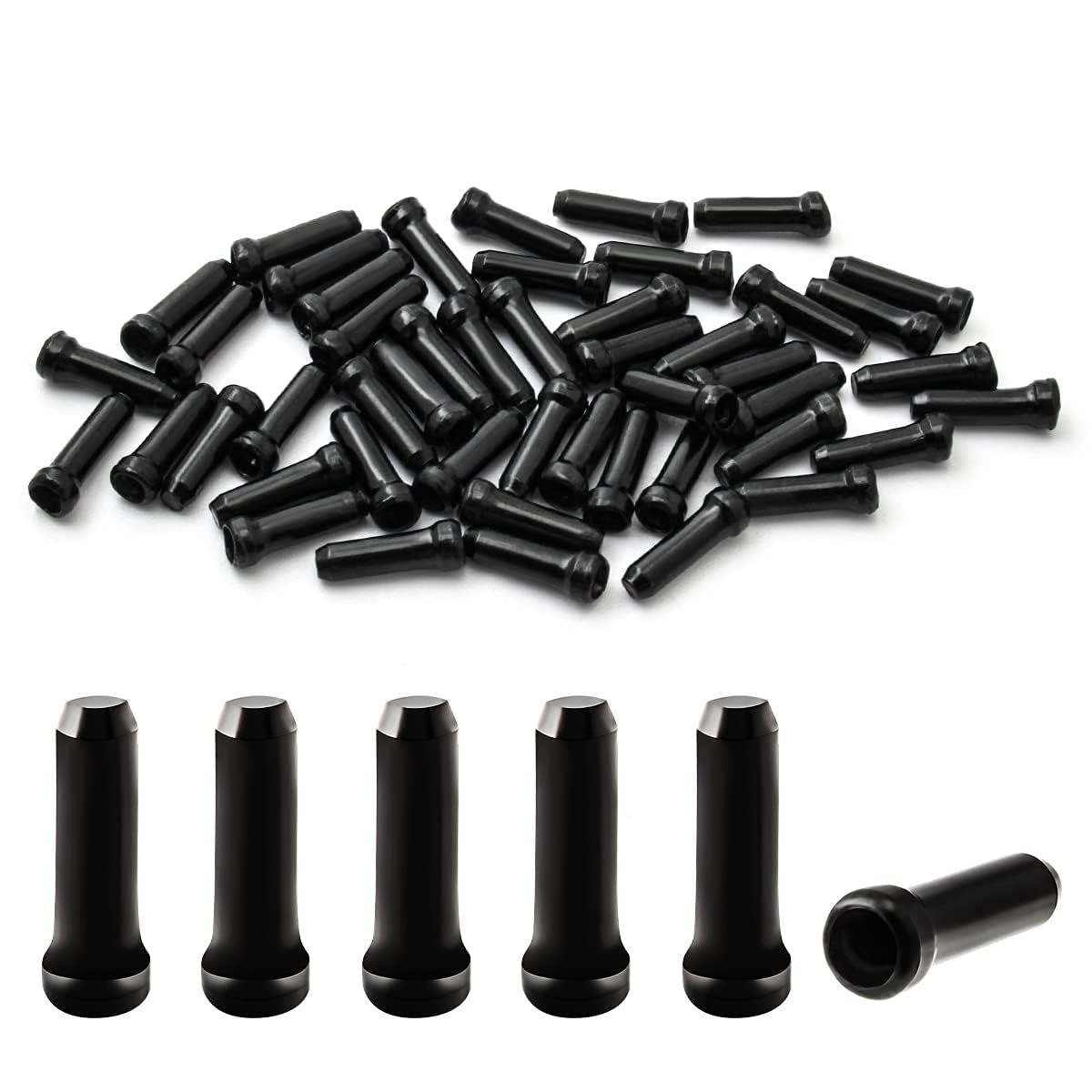 Bike Cable End Caps, 48 Pcs Cable Ends Bike Cable Ends Brake Cables Ends Aluminum Alloy Brake End for Mountain Bicycle Road Bike