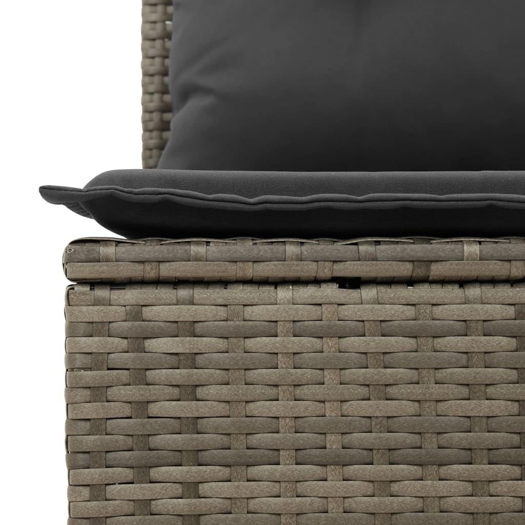 vidaXL Salon de Jardin avec Coussins 3 pcs, Canapés de Terrasse, Ensemble de Meubles de Patio, Mobilier d'Extérieur, Gris Résine Tressée