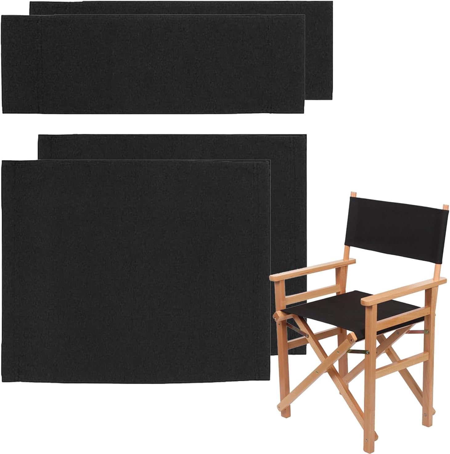 Upone Directors Chair Canvas Replacement Covers, 2 Set (4pcs), Blue | 20.86" x 16.14" Size, Oxford Cloth, Fits Movie & Home Director Chairs, Durable, Large Size