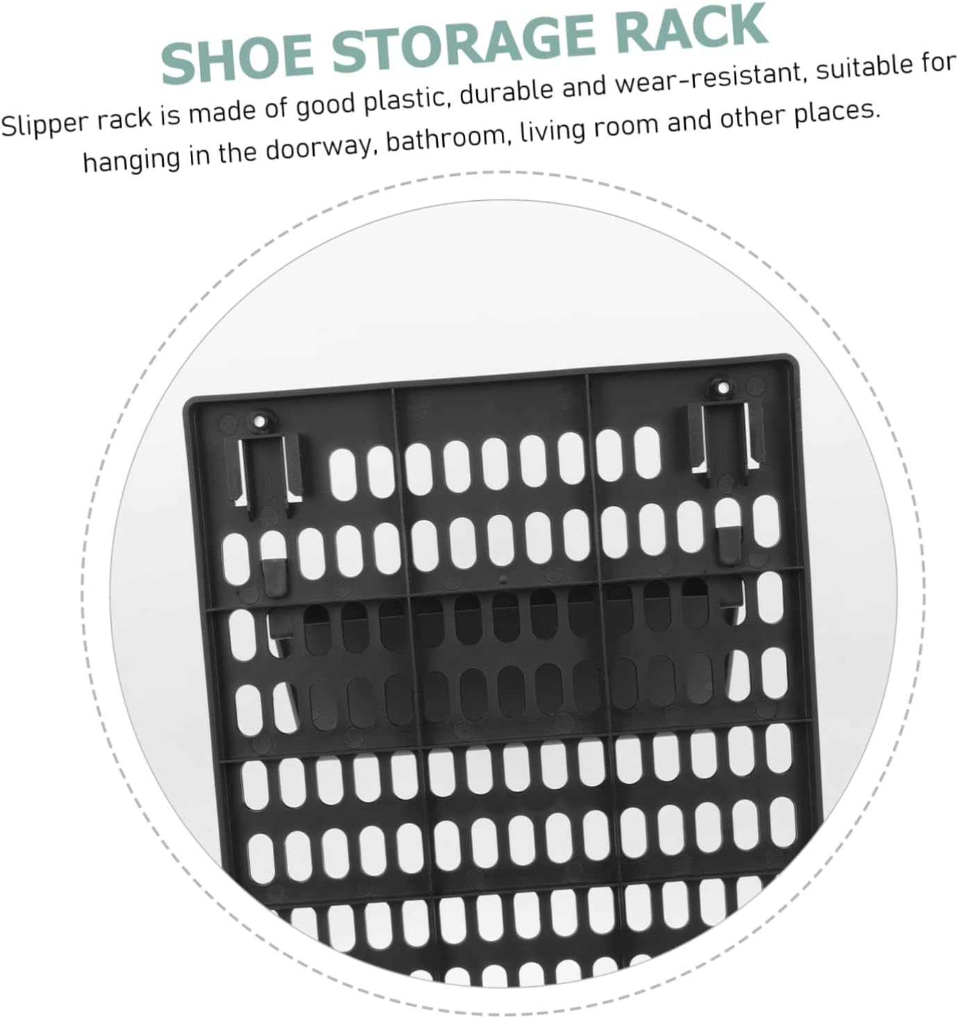 Wall Mounted Shoe Rack No Punching Slipper Organizer Easy Install Adhesive Design Space-Saving Storage for Bathroom Entryway and Living Room Versatile Slipper Holder Black Large