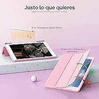 Vista 5 de VIKESI - Funda para iPad de 9ª / 8ª / 7ª generación de 10.2 pulgadas (lanzada en 2021/2020/2019), parte trasera transparente, cubierta de marco