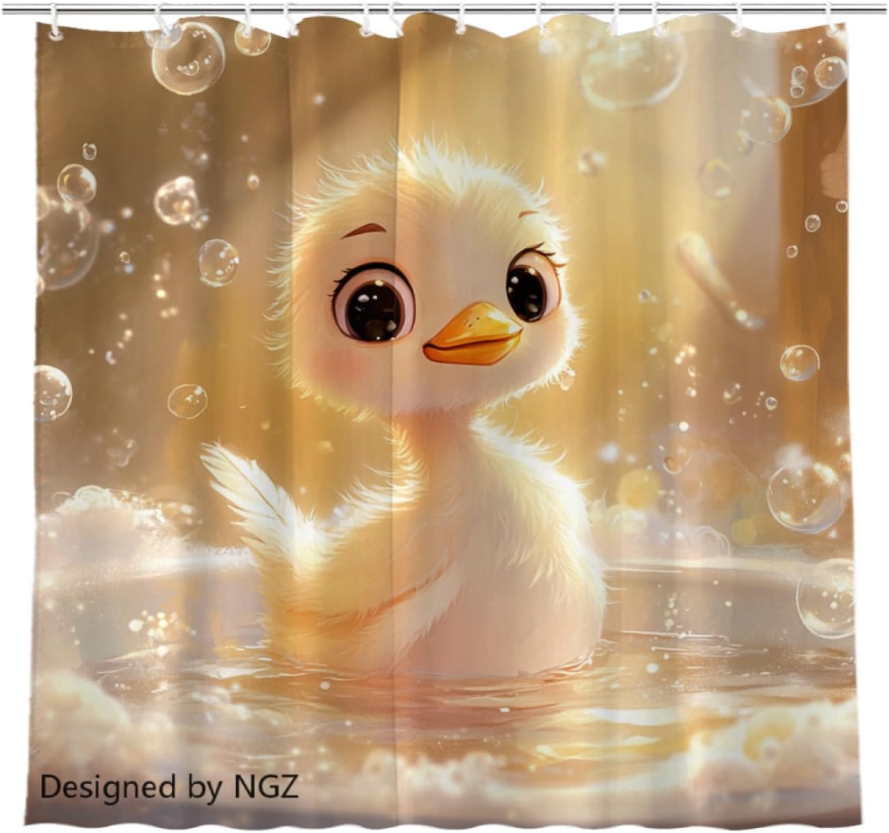 NGZ Cute Lamb-Bubble Animal Lovers Shower Curtain Durable Waterproof Fabric Bathtub Sets Home Fabric Bathroom Shower Curtain Set with Hooks 72x72 Inch
