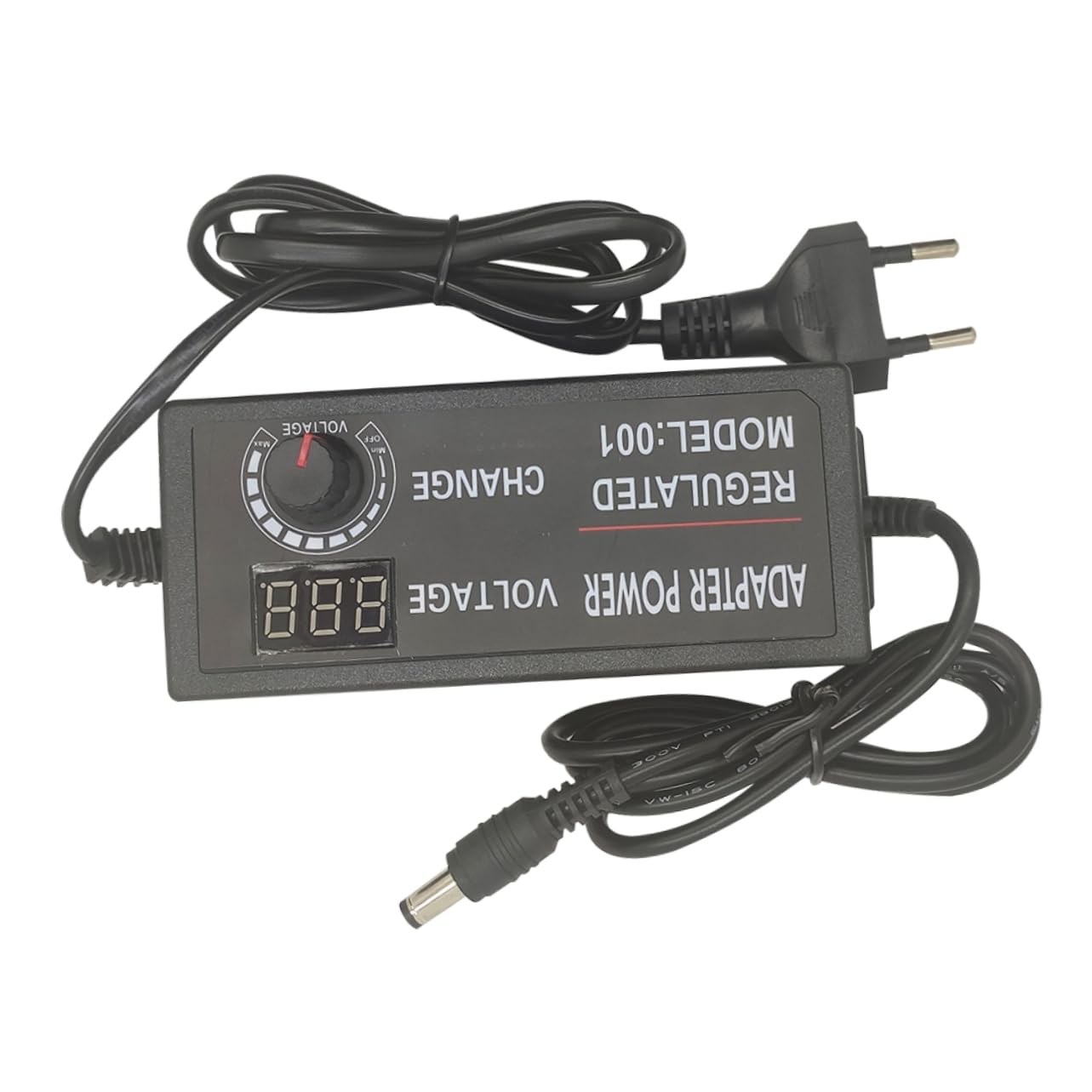 Alimentatore Regolabile 72w 9-24v 3a con Display Digitale, Adattatore Nero per Striscia LED e Protezione Dispositivo