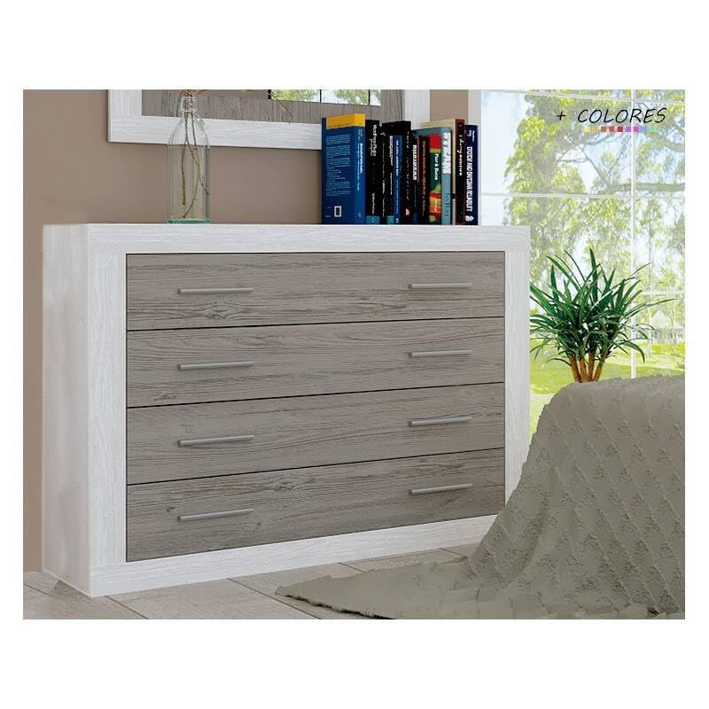 SHIITO Dormitorio Matrimonio Lara Nº 1C en Color Andersen Combinado con Gris