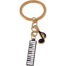 Music Keychain Piano Key Chain Charm for Bag Cute Musician Gold Key Ring Decoration Music Lover Bag Keychains for Adults
