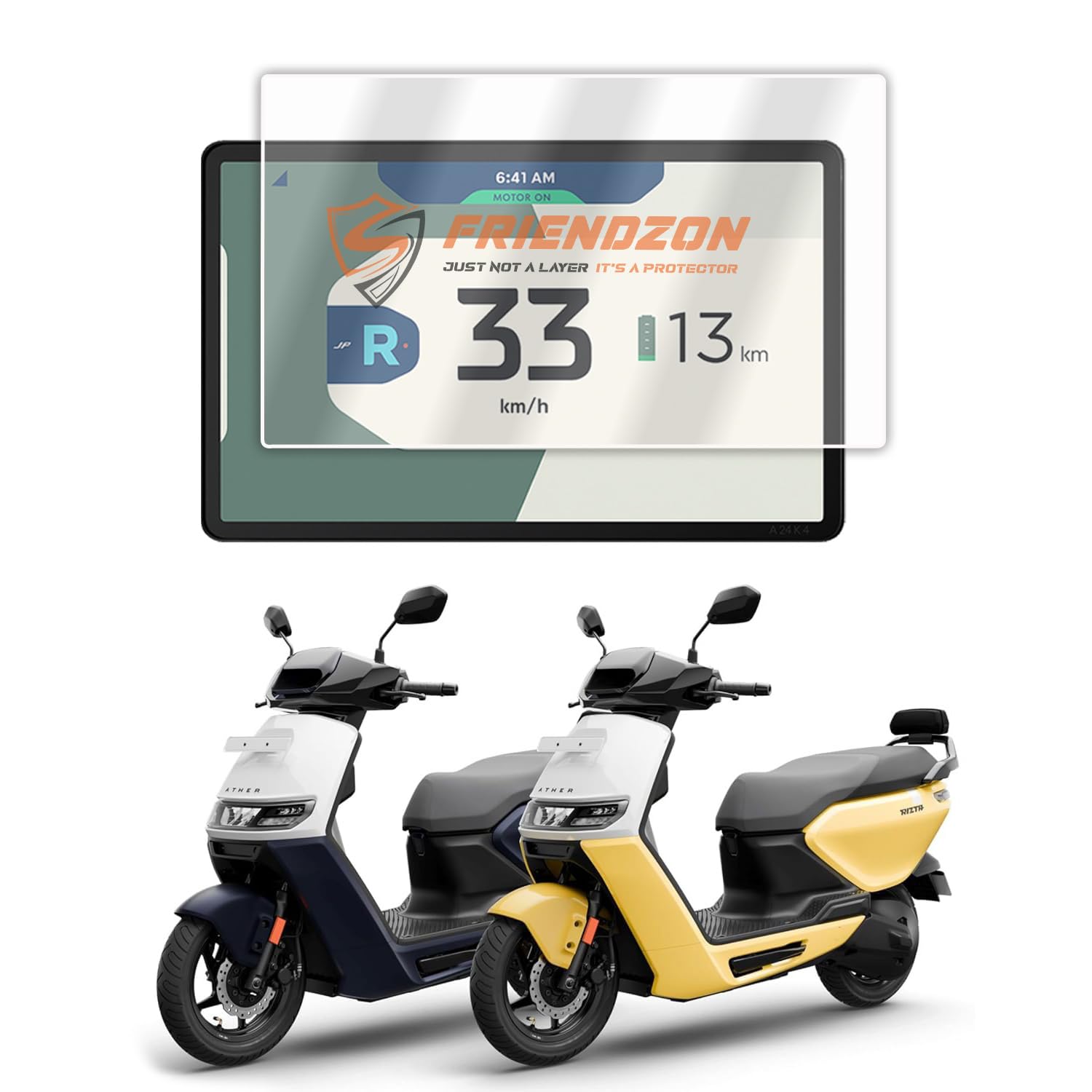Screen Guard For Ather Ather Rizta S & Rizta Z EV Scooter | Anti Scratch | HD Clear | 7 INCH TFT Digital Meter Instrument Cluster Accessory [Not A Tempered Glass]-image-4