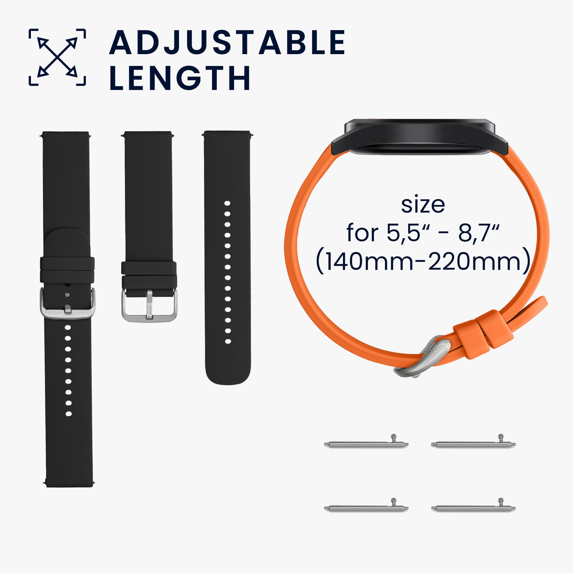 Kwnobile 2X Ersatzarmband Für Amazfit Bip 5/GTR 4 – Nylon-Armband Mit Magnetverschluss (schwarz & Farbig)