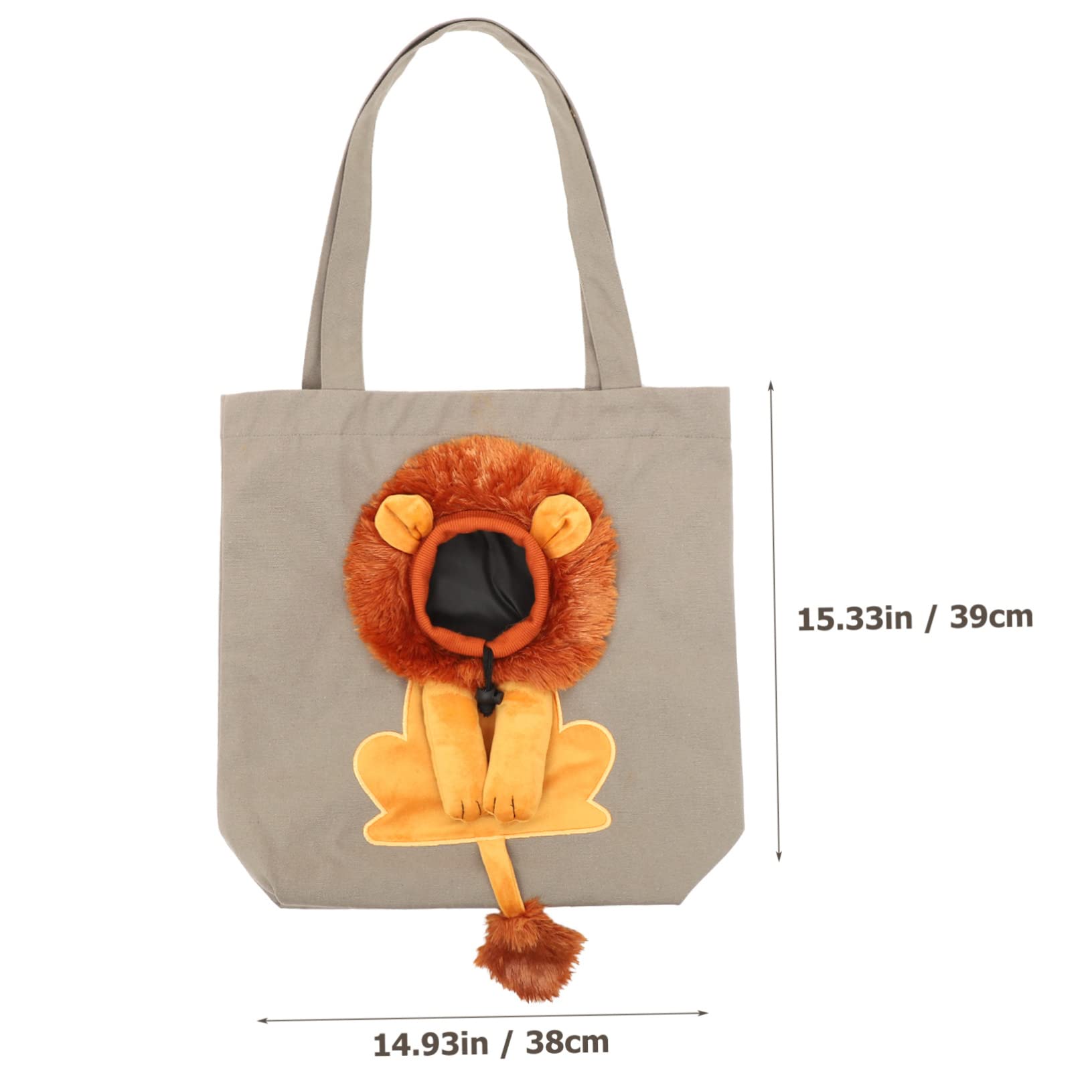 BESPORTBLE Pet Canvas Sling Carrier Bag Lion Design Lightweight Durable Pet Shoulder Tote for Cats and Dogs for Travel and Outdoor Activities Deep