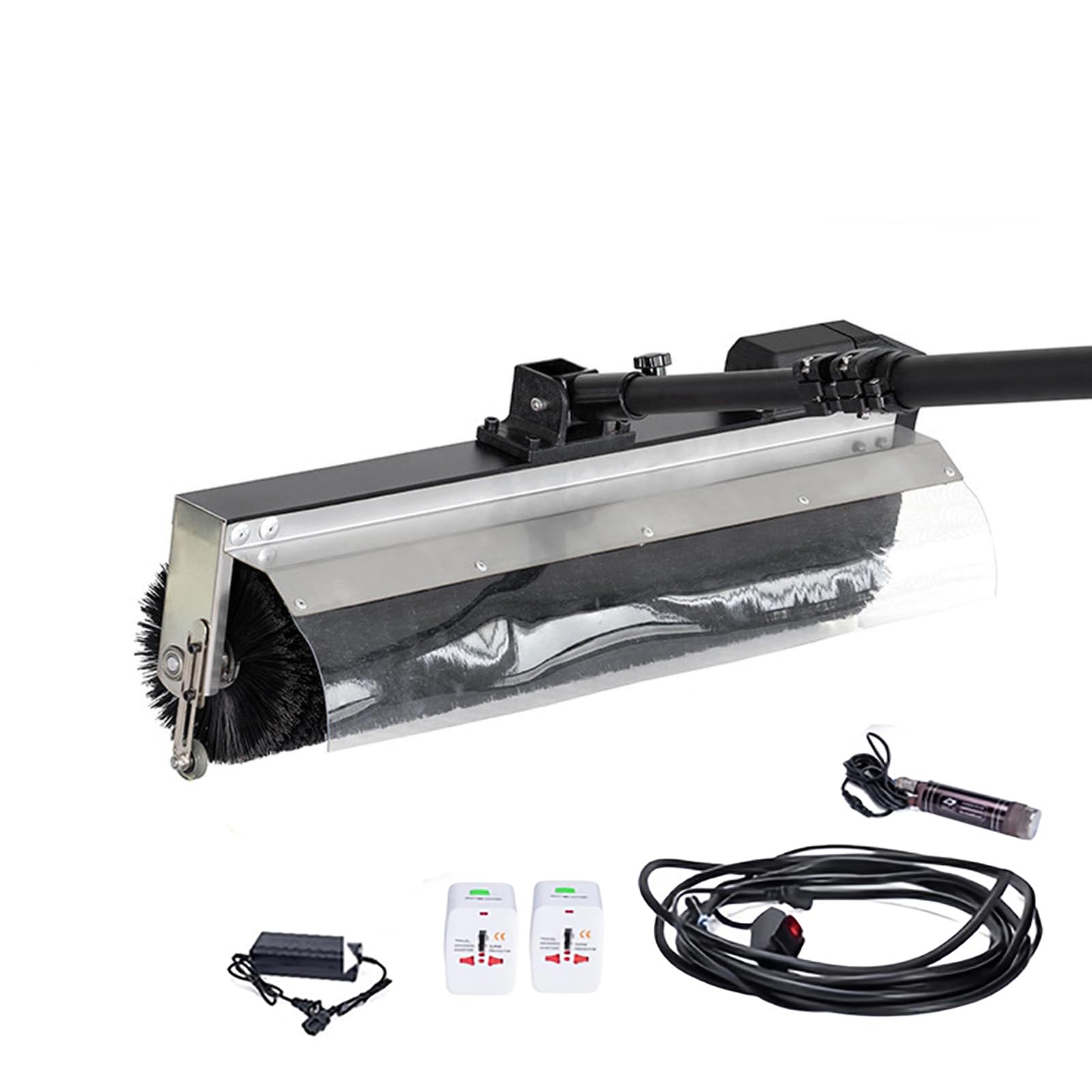Cepillo Telescópico Limpieza,Kit De Limpieza para Paneles Solares,Barra TelescóPica con Sistema De Agua, Eficaz, para Tejados,Ventanas,Terrazas Y Carteles,Uso Profesional