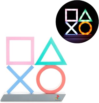 Paladone Playstation Icons XL | 3 Modes-Music Reactive Game Room Lighting | Eco-Friendly BDP Breakdown Plastic | Perfect for Home, Office and Bedrooms, 75 W, Multi-Colour [Energy Class A]