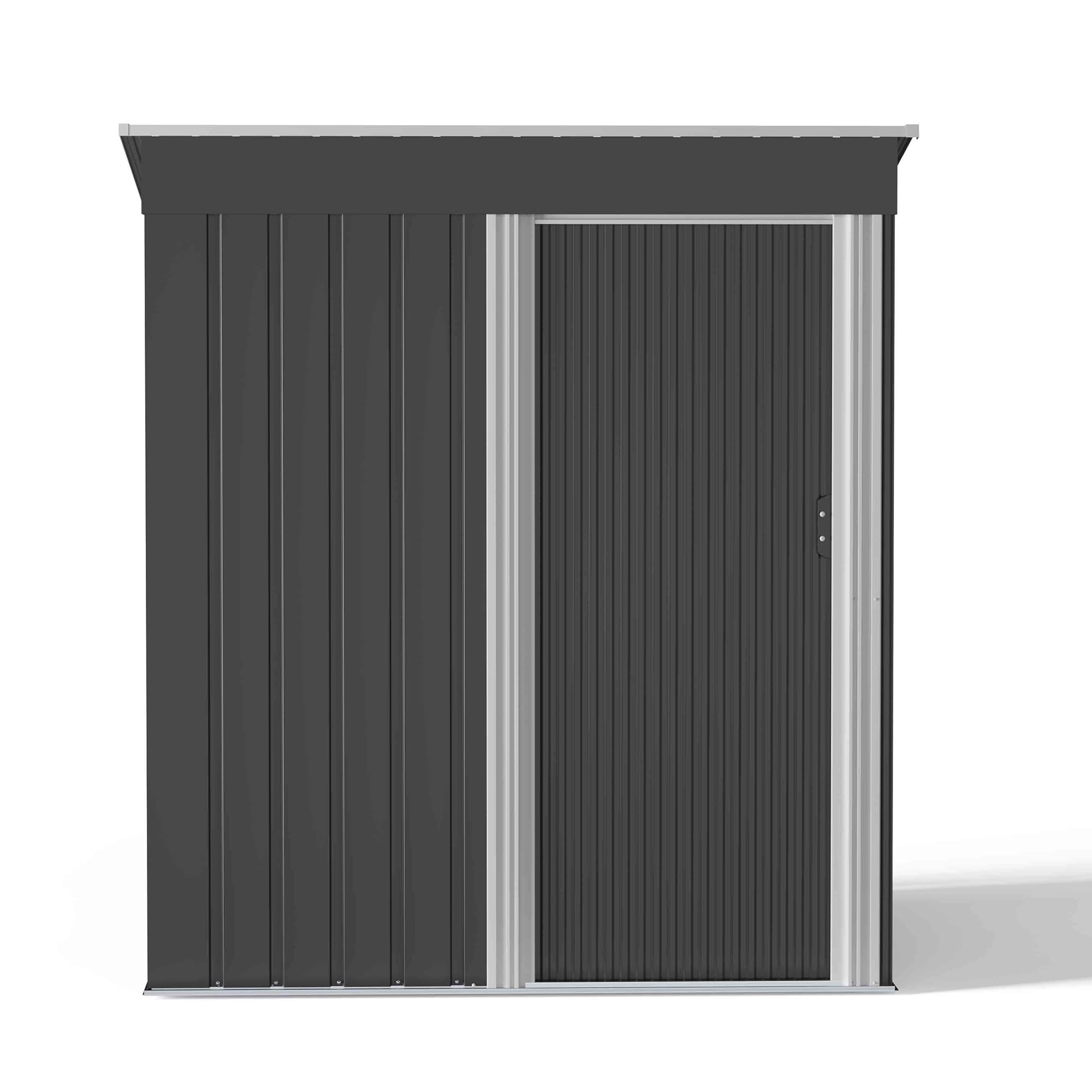 LUXOAK Metal Garden Shed 150x75.5x181cm,Waterproof Rustproof Shed with Sliding Door & Sloped Roof, Outdoor Garden Storage Shed for Backyard, Patio, or Garage — view 9