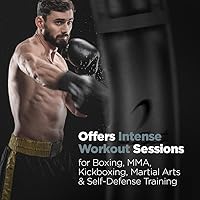 Vista 4 de LoGest Bolsa de boxeo – Saco de boxeo colgante Equipo de entrenamiento deportivo – MMA, karate, judo, muay thai, kickboxing – colgante