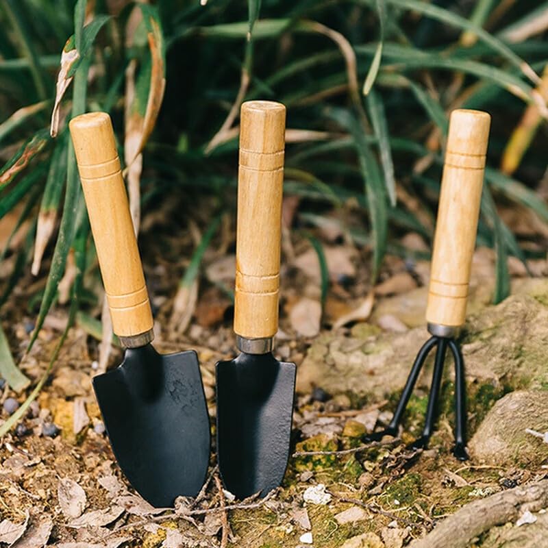 Set de 3 herramientas para jardín compacto miniatura 2