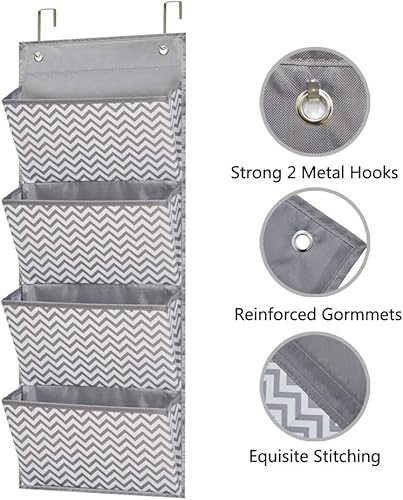 Miniatura 4 de Eamay Organizador de archivos colgantes para montaje en pared, tabla de bolsillo de almacenamiento para colocar sobre la puerta, suministros de